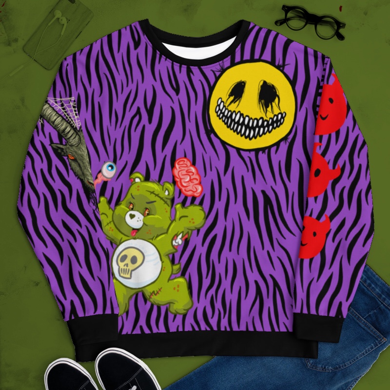Featured image for “Too Much ( Purple Zebra ) Unisex Sweatshirt”