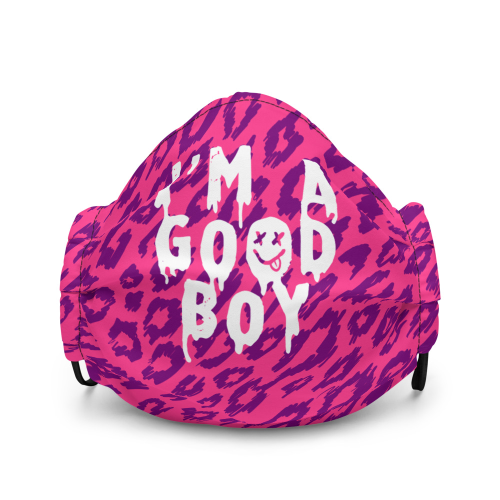 Featured image for “I’m a Good Boy - pink - Premium face mask”