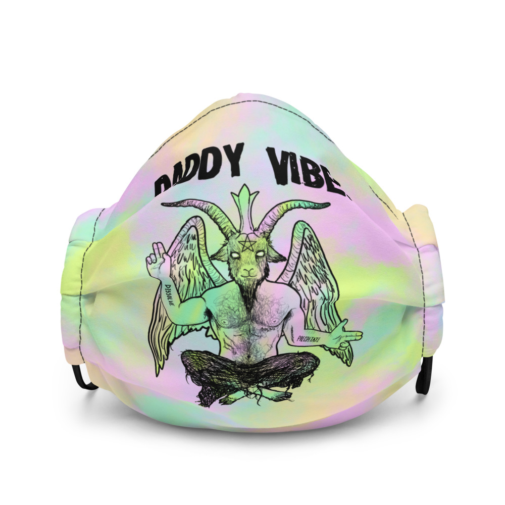 Featured image for “Daddy Vibes Baphomet ( Pastel ) Premium face mask”