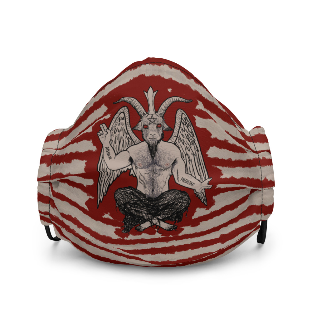 Featured image for “Blood Stained Baphomet - Premium face mask”