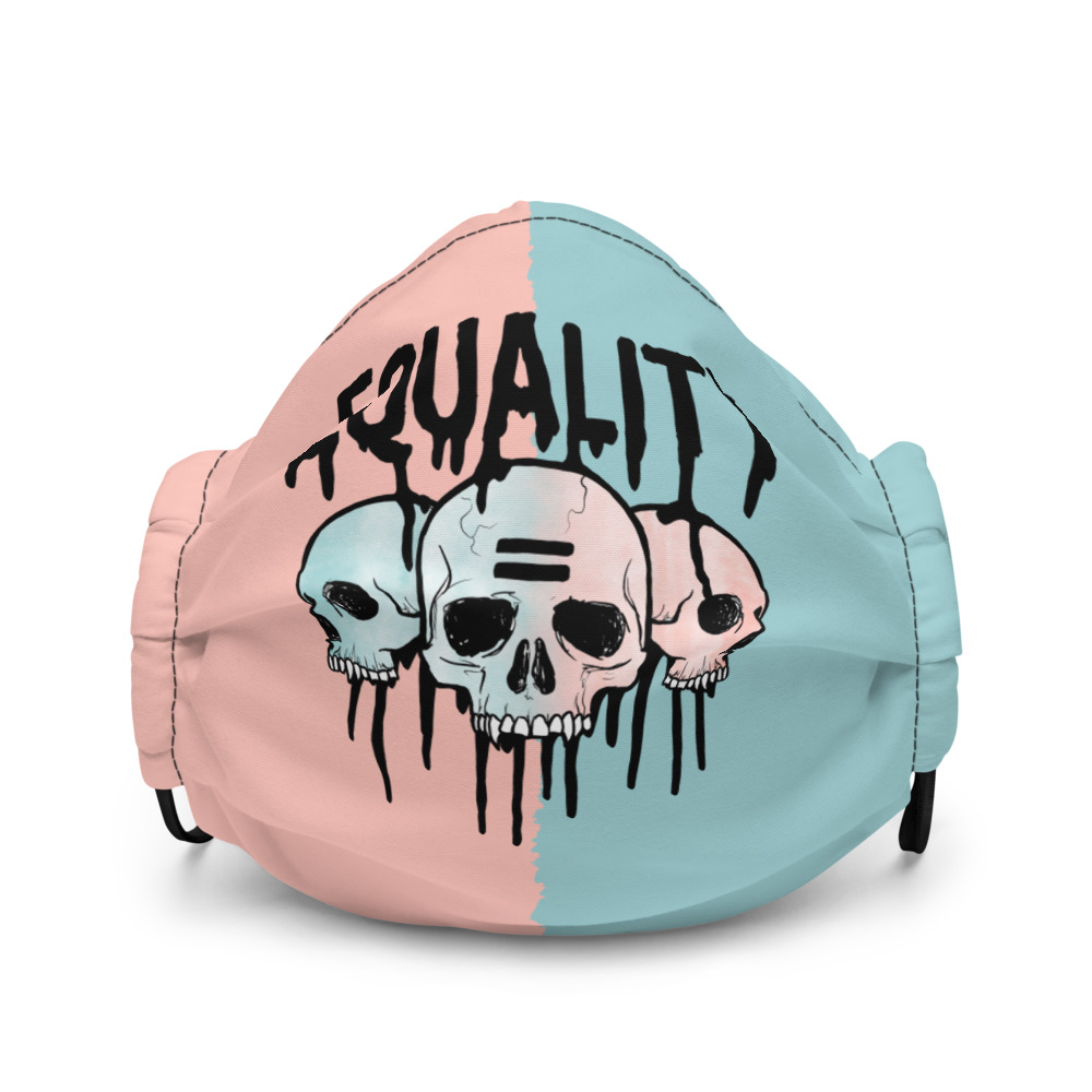 Featured image for “Equality Skulls ( pastel ) Premium face mask”