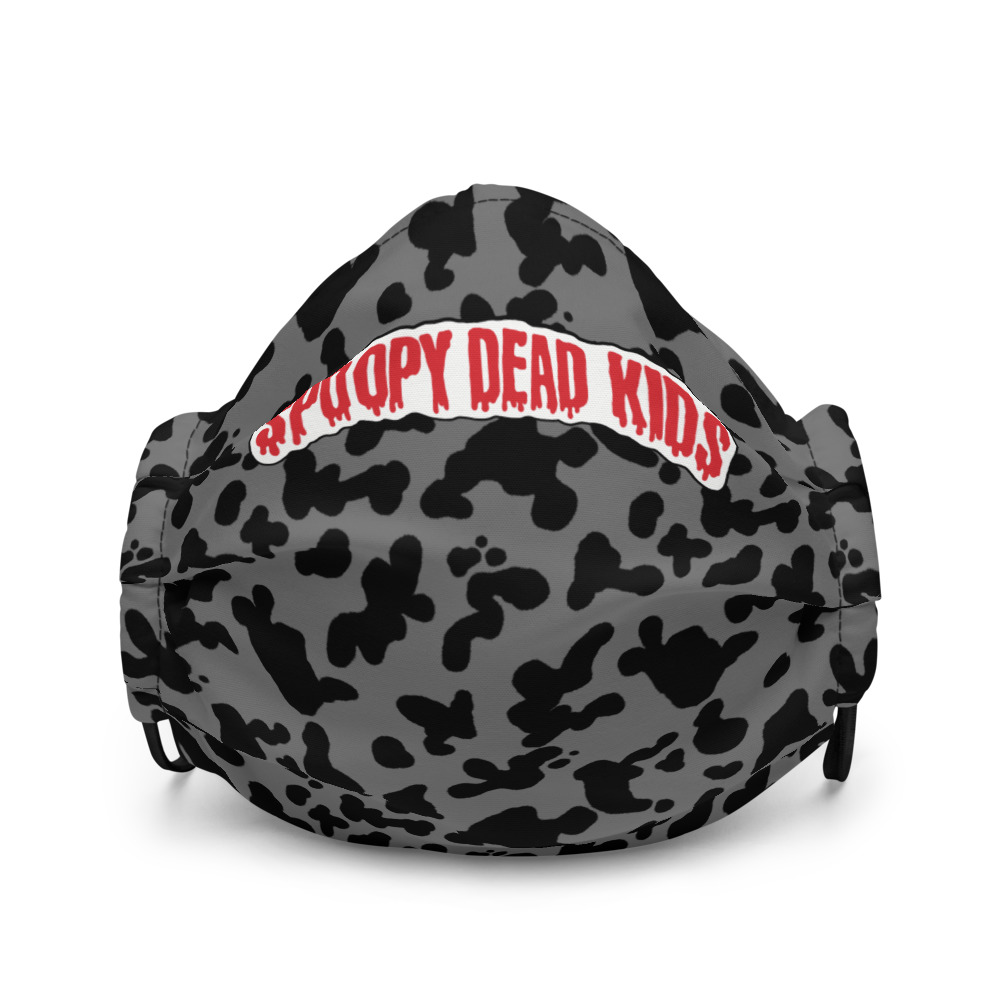 Featured image for “Spoopy Dead Kids ( Grey Cow Print ) Premium face mask”