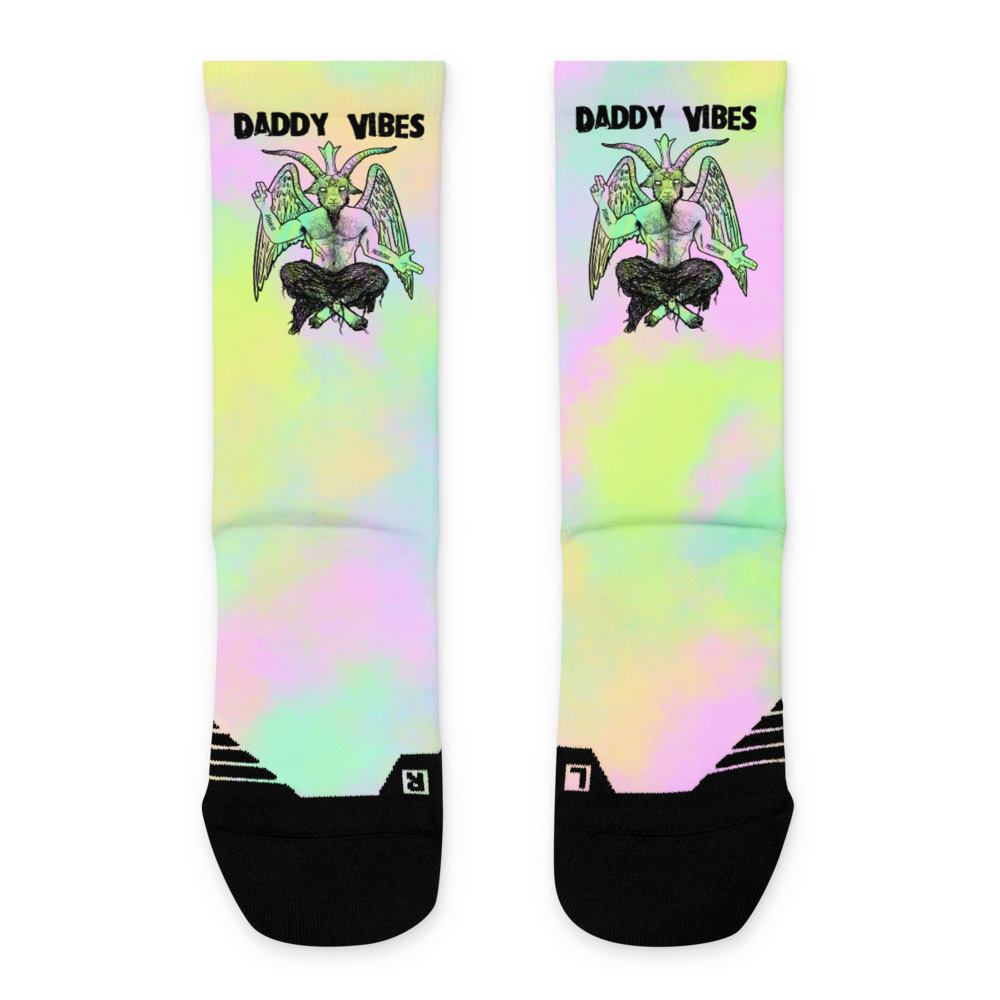 Featured image for “Daddy Vibes Baphomet - Pastel - Basketball socks”