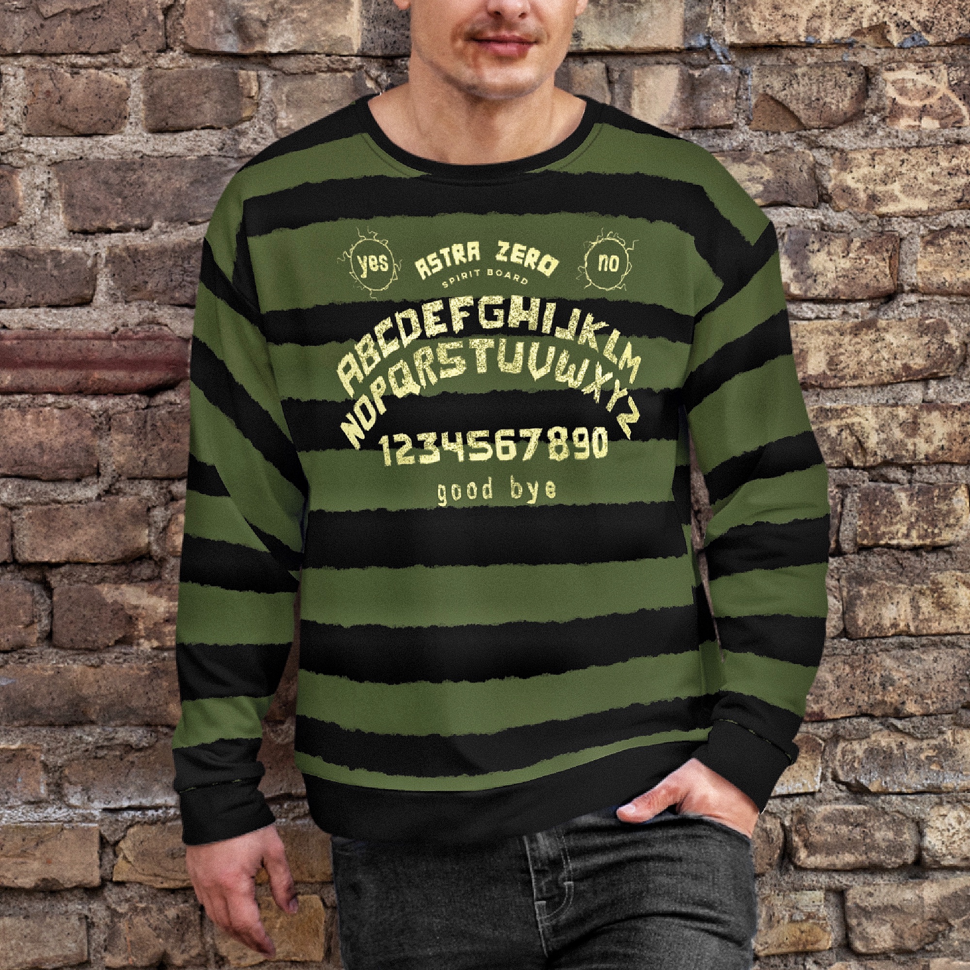 Featured image for “Green Stripe Grunge Spirit Board - Unisex Sweatshirt”