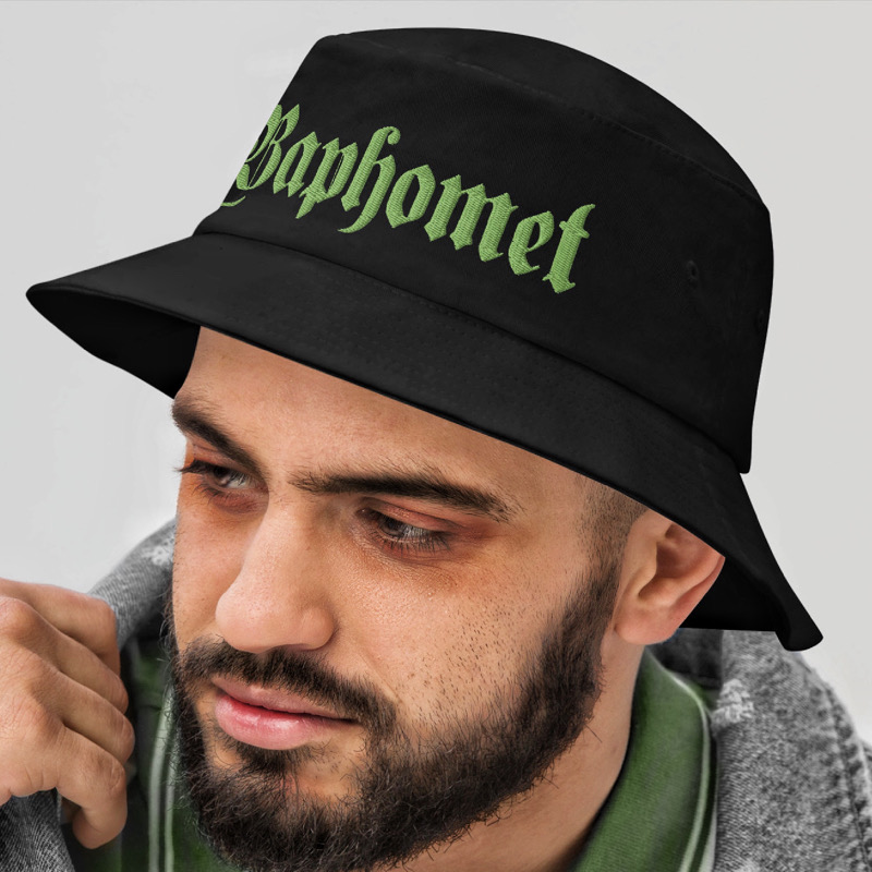 Featured image for “Baphomet ( green stitch ) - Bucket Hat”