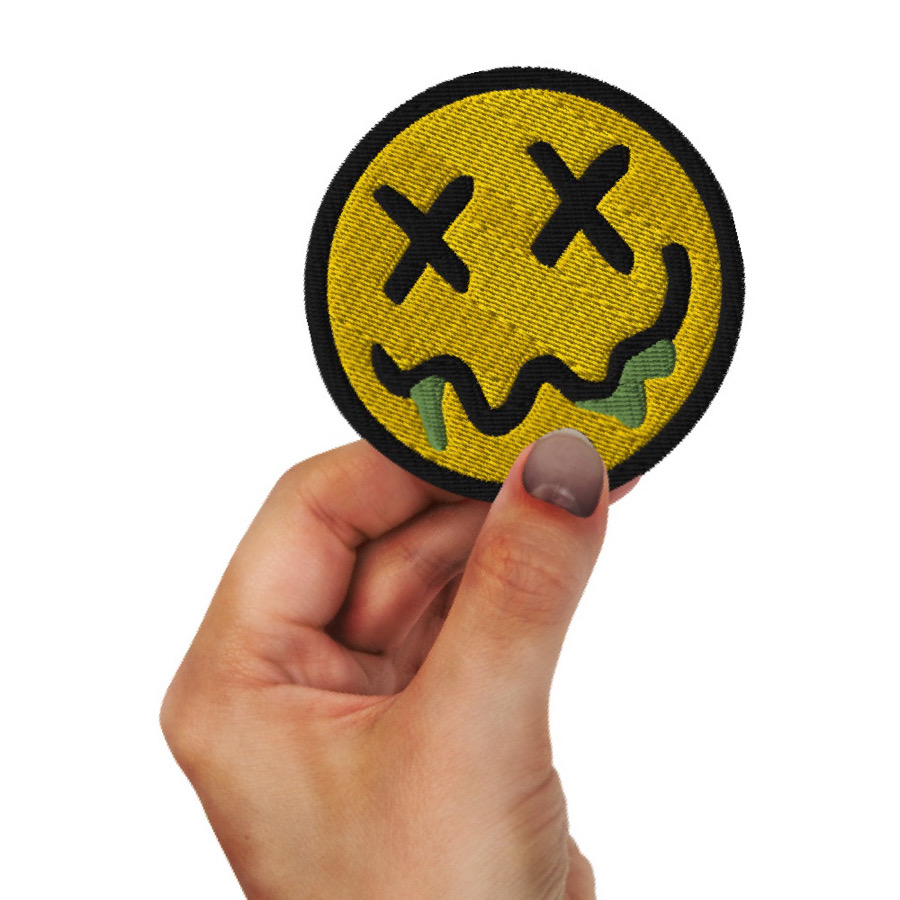 Featured image for “Sick Smiley - Embroidered patches”