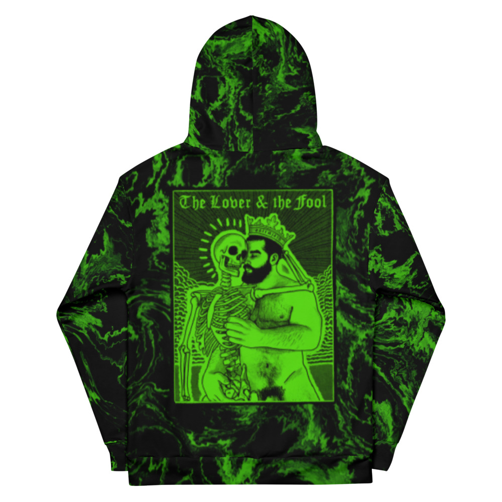 Featured image for “Alien green Lover & Fool Tarot - Unisex Hoodie”
