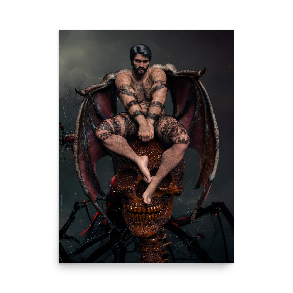 Featured image for “Sad Demon boy - Poster print”
