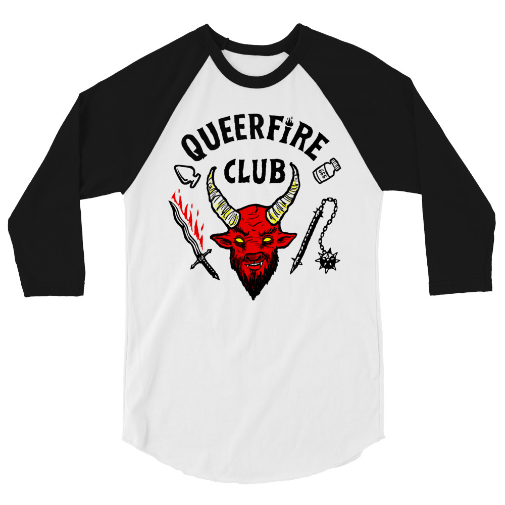 Featured image for “QueerFire Club - 3/4 sleeve raglan shirt”