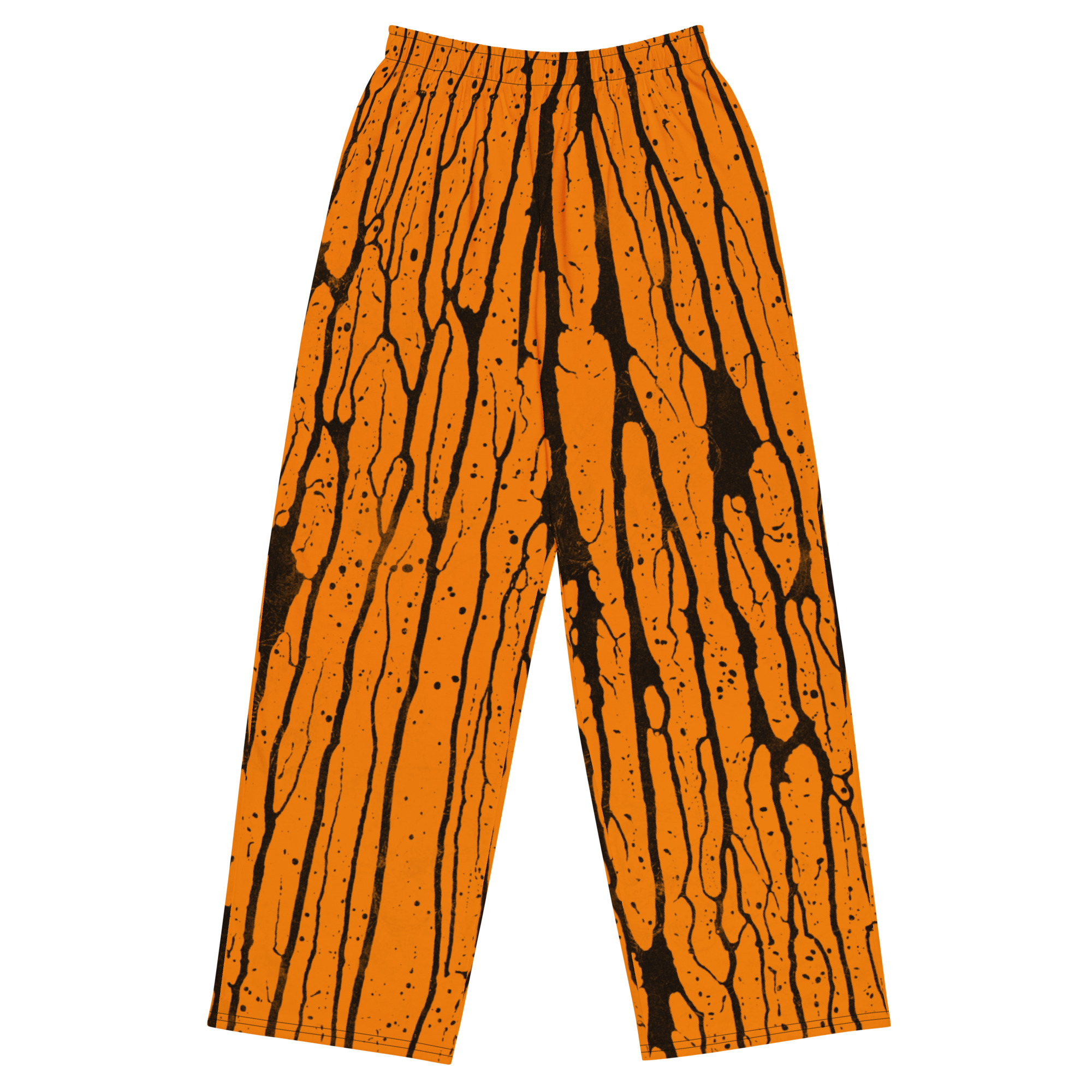 Featured image for “Grunge drip Orange - All-over print unisex wide-leg pants”