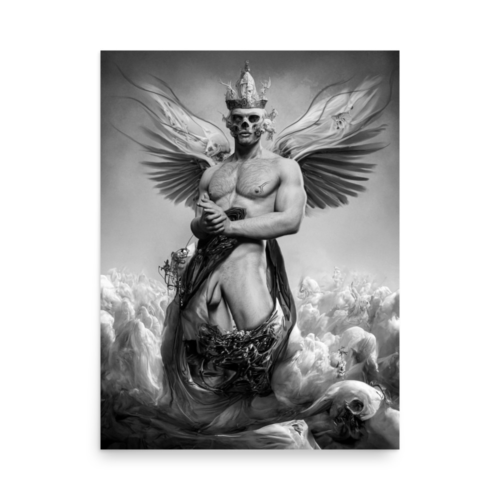 Featured image for “Lucifer’s Lover Black & White -  Poster print”