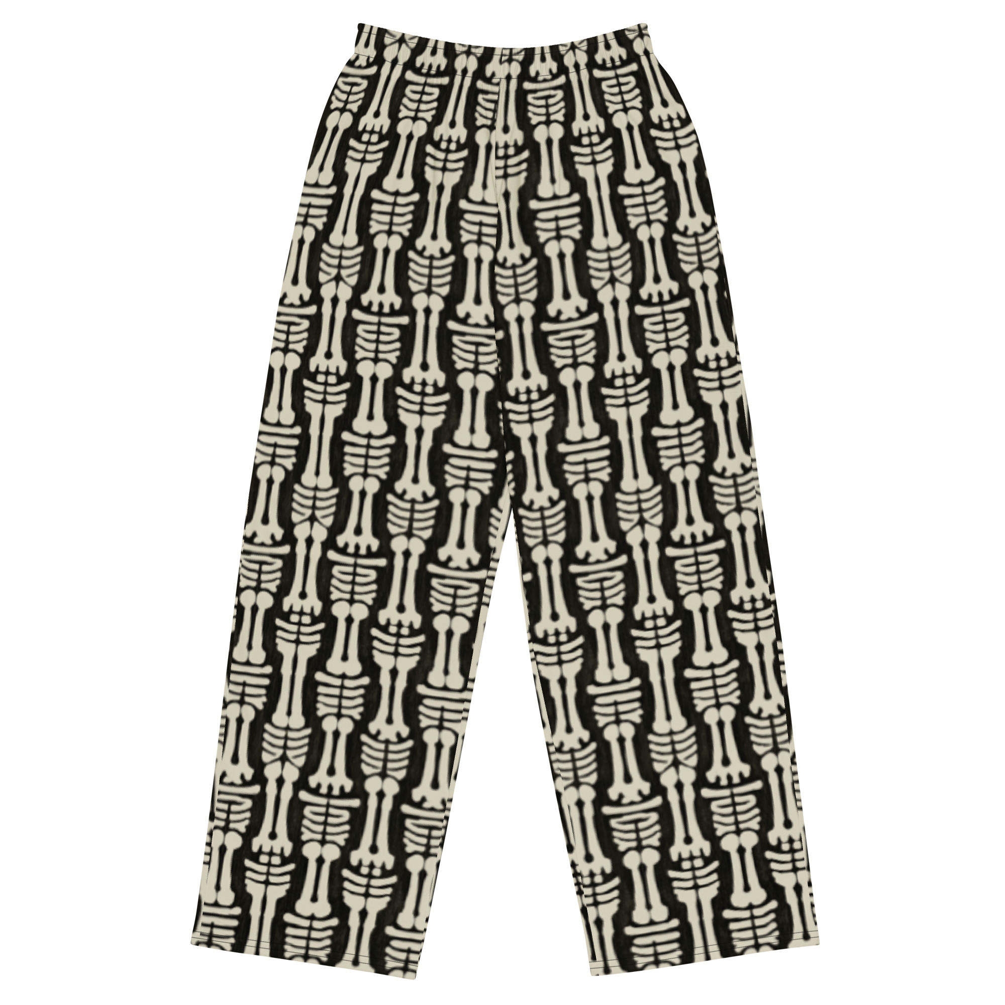 Featured image for “Demented bones - All-over print unisex wide-leg pants”