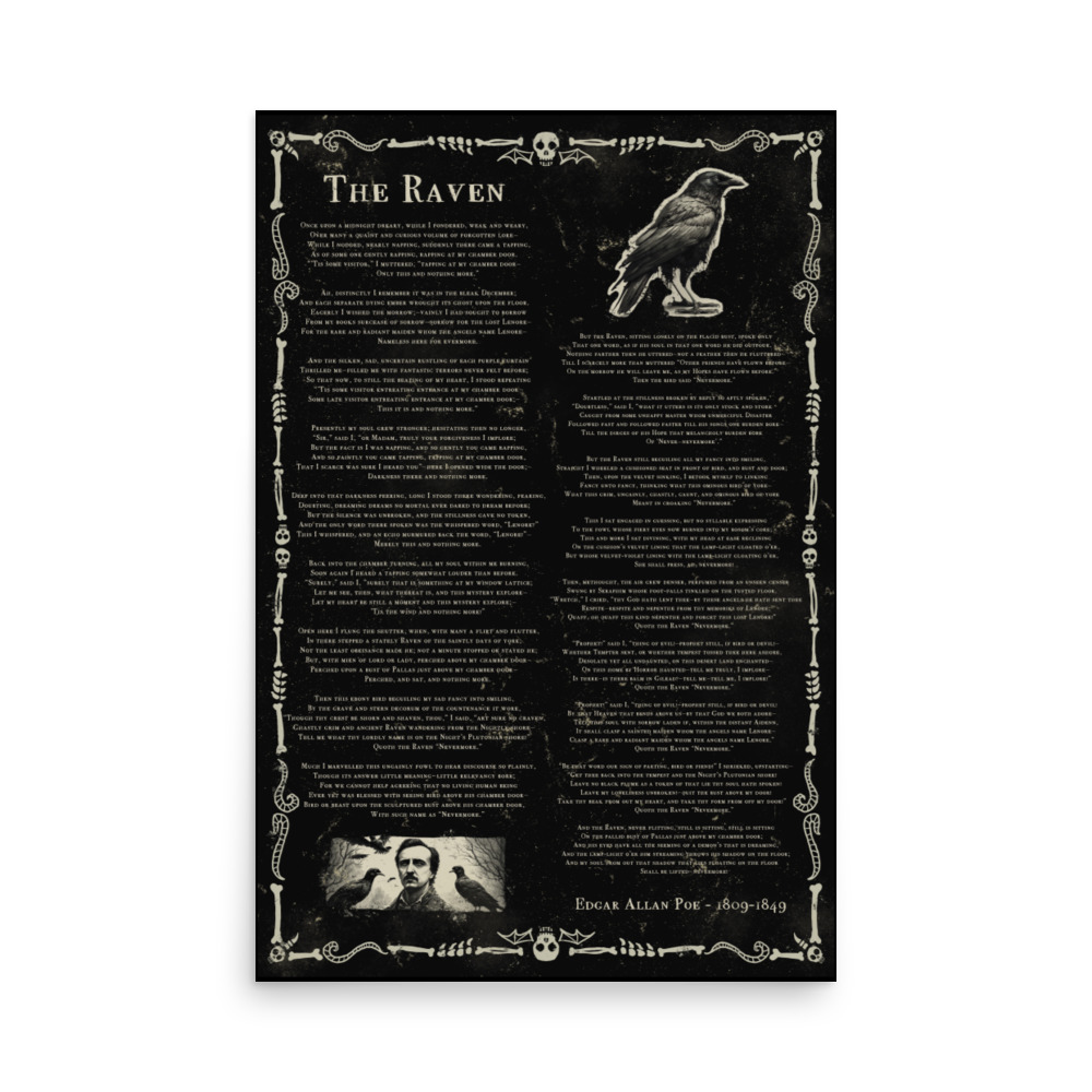 Featured image for “The Raven - Edgar Allan Poe - Poster print”