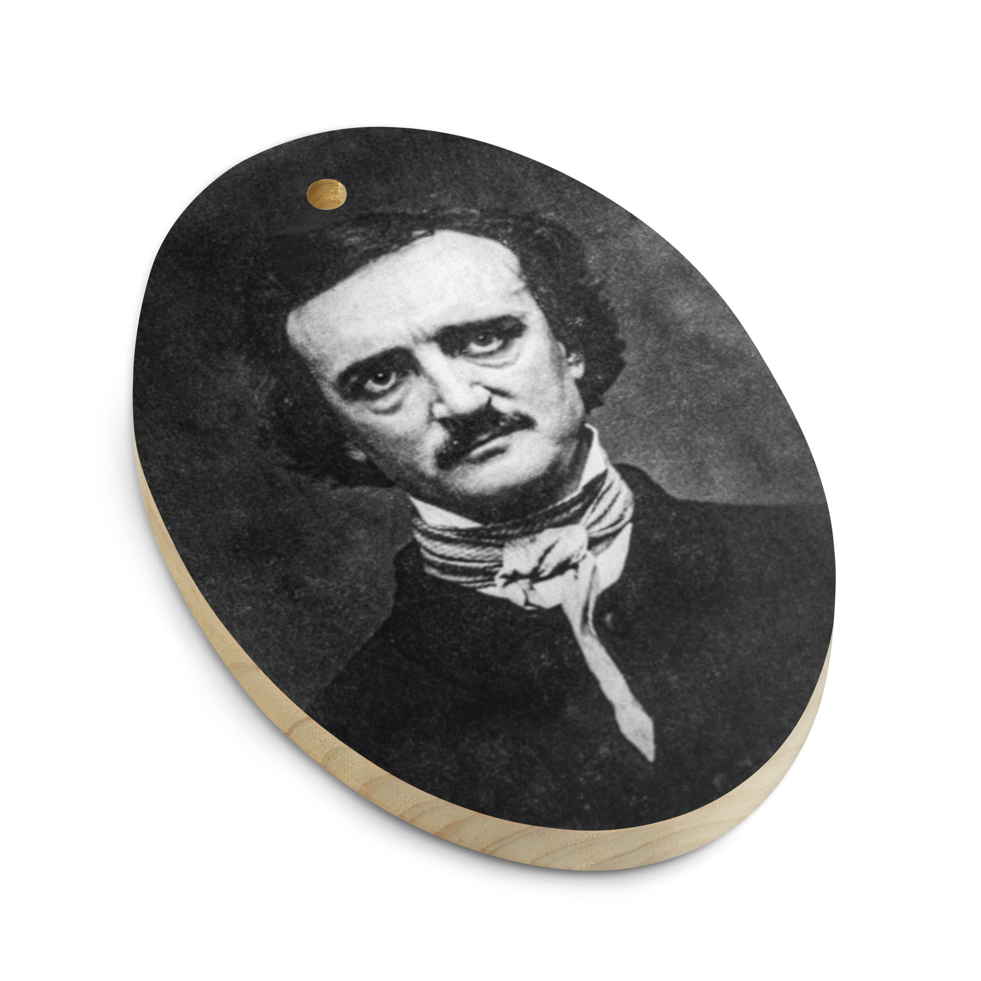 Featured image for “Edgar Allan Poe - Wooden ornament”