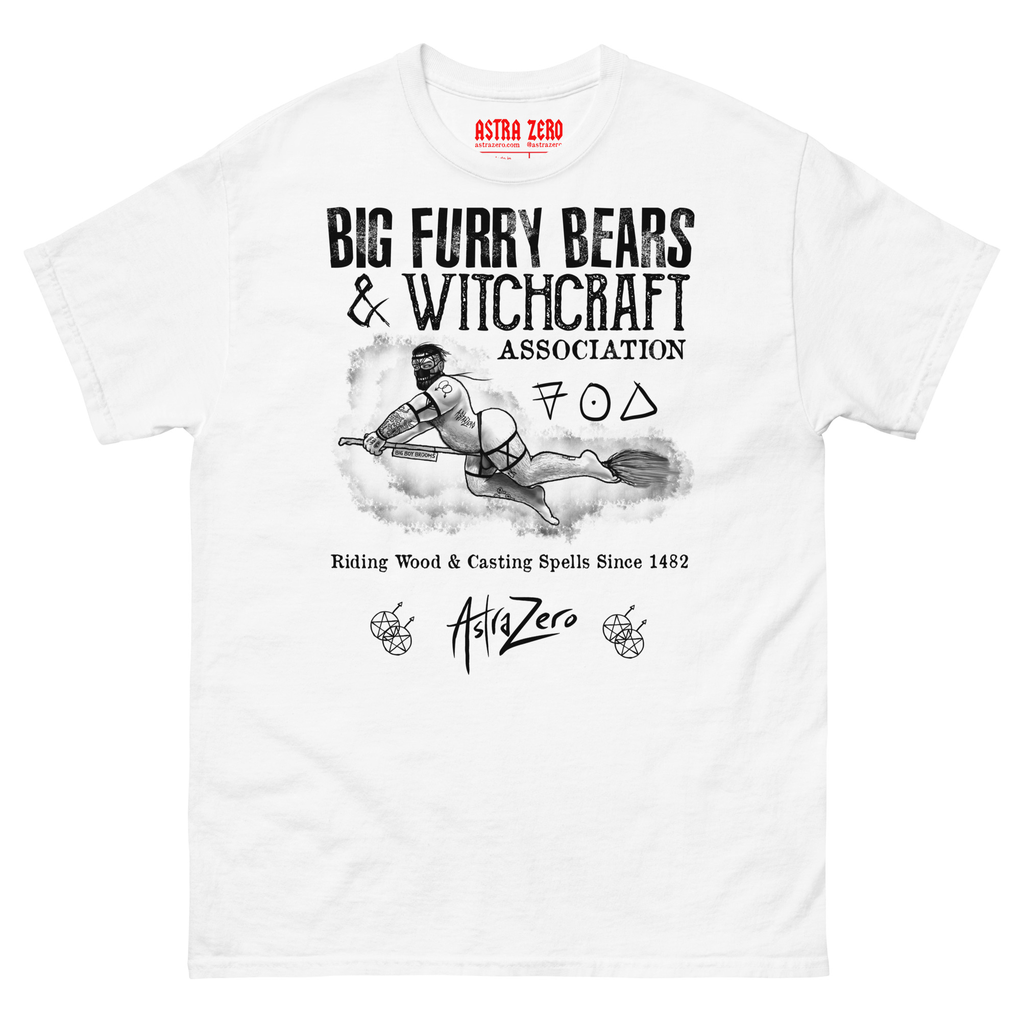 Featured image for “BIG FURRY BEARS & WITCHCRAFT (white)  heavyweight tee”