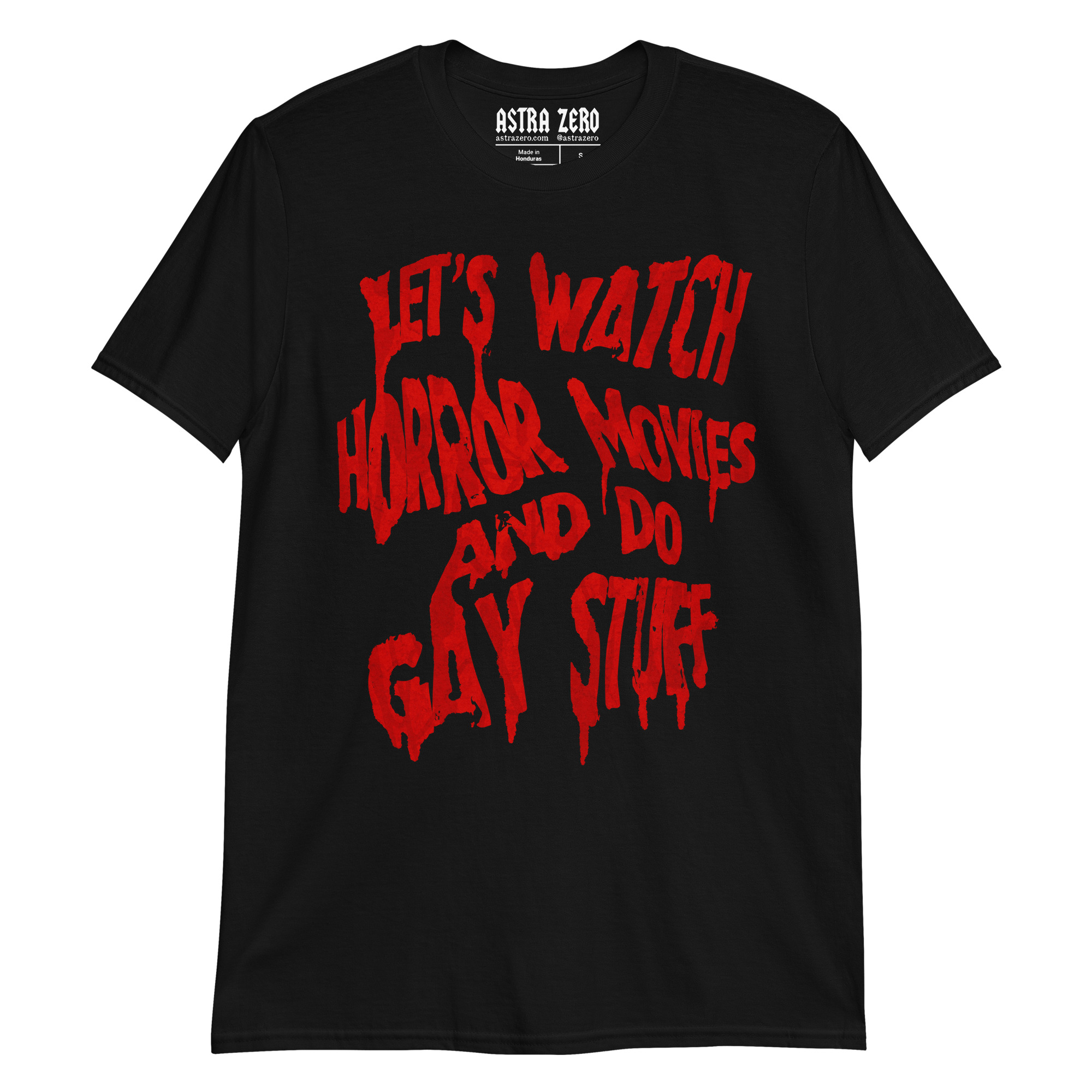 Featured image for “Let’s watch horror movies and do gay stuff - Short-Sleeve Unisex T-Shirt”