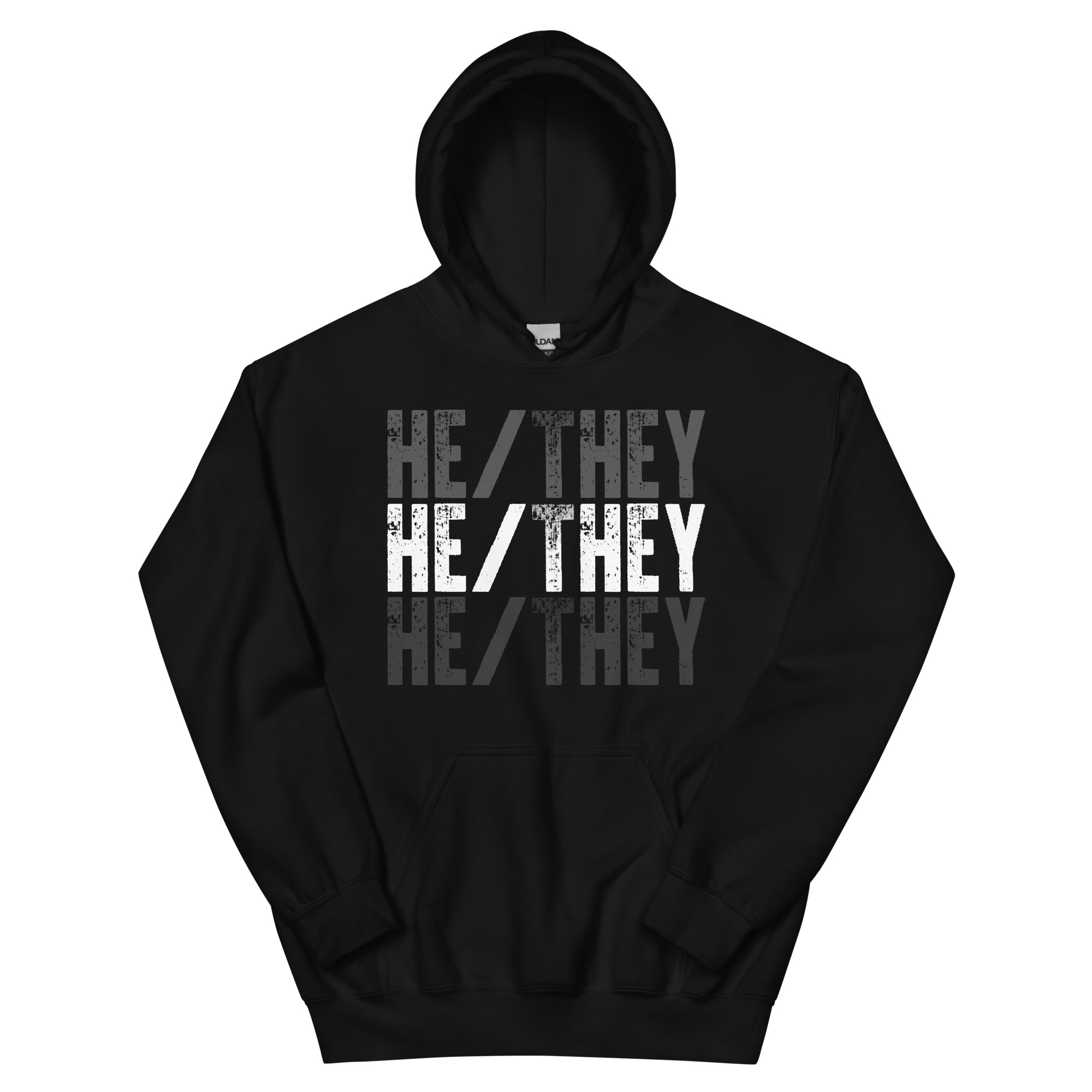 Featured image for “HE / THEY – Unisex Gildan Hoodie”