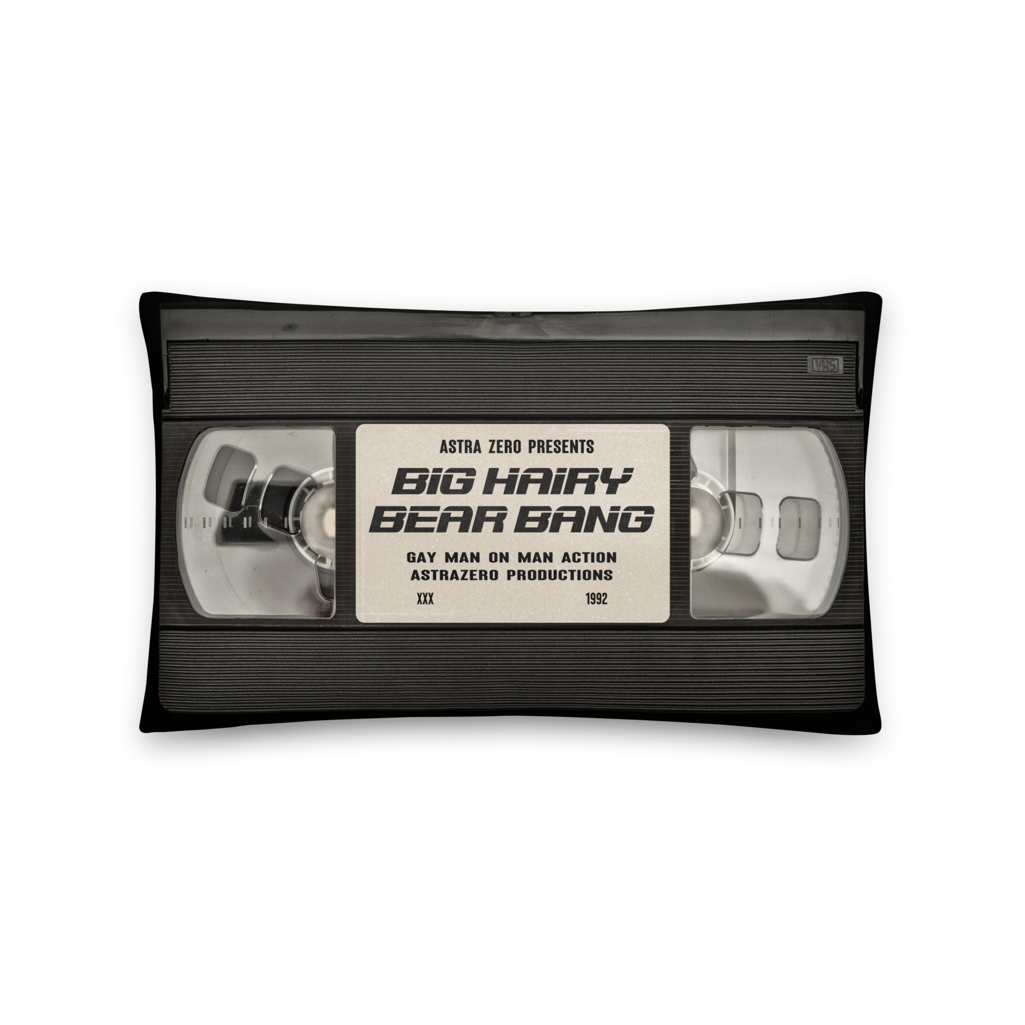 Featured image for “Big Hairy Bear Bang VHS - Basic Pillow ( 20″×12″)”