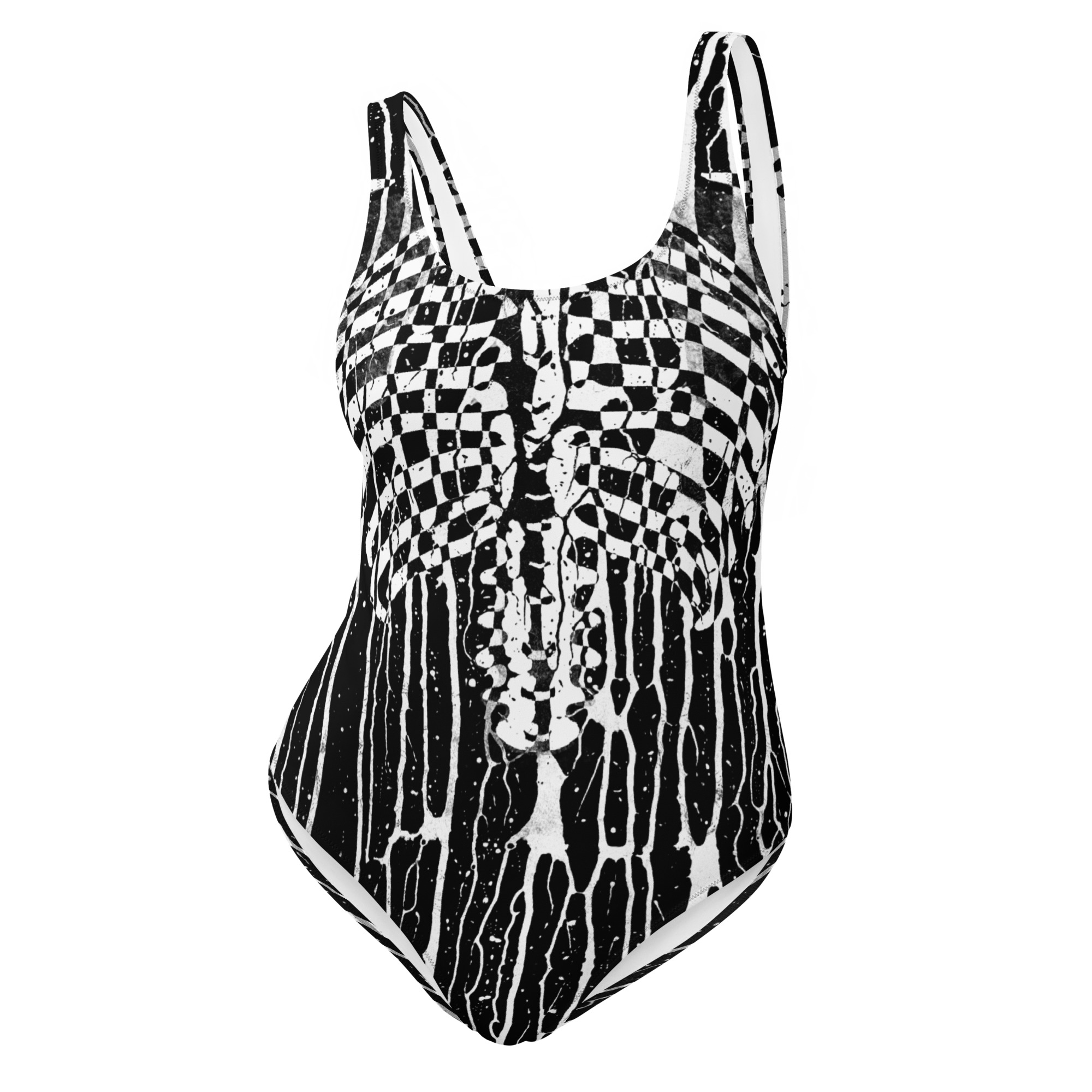 Featured image for “Grunge Drip Bones - One-Piece Swimsuit”
