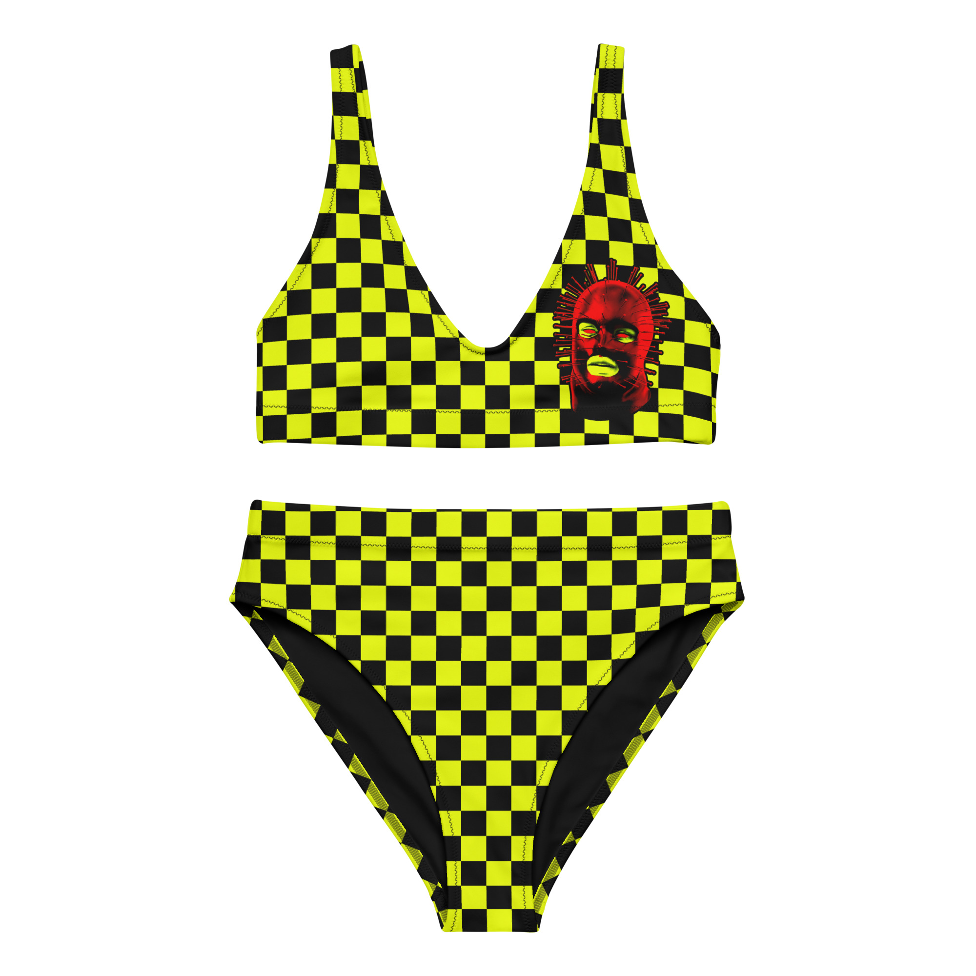 Featured image for “Bile Checker Punk Pin - Recycled high-waisted bikini”