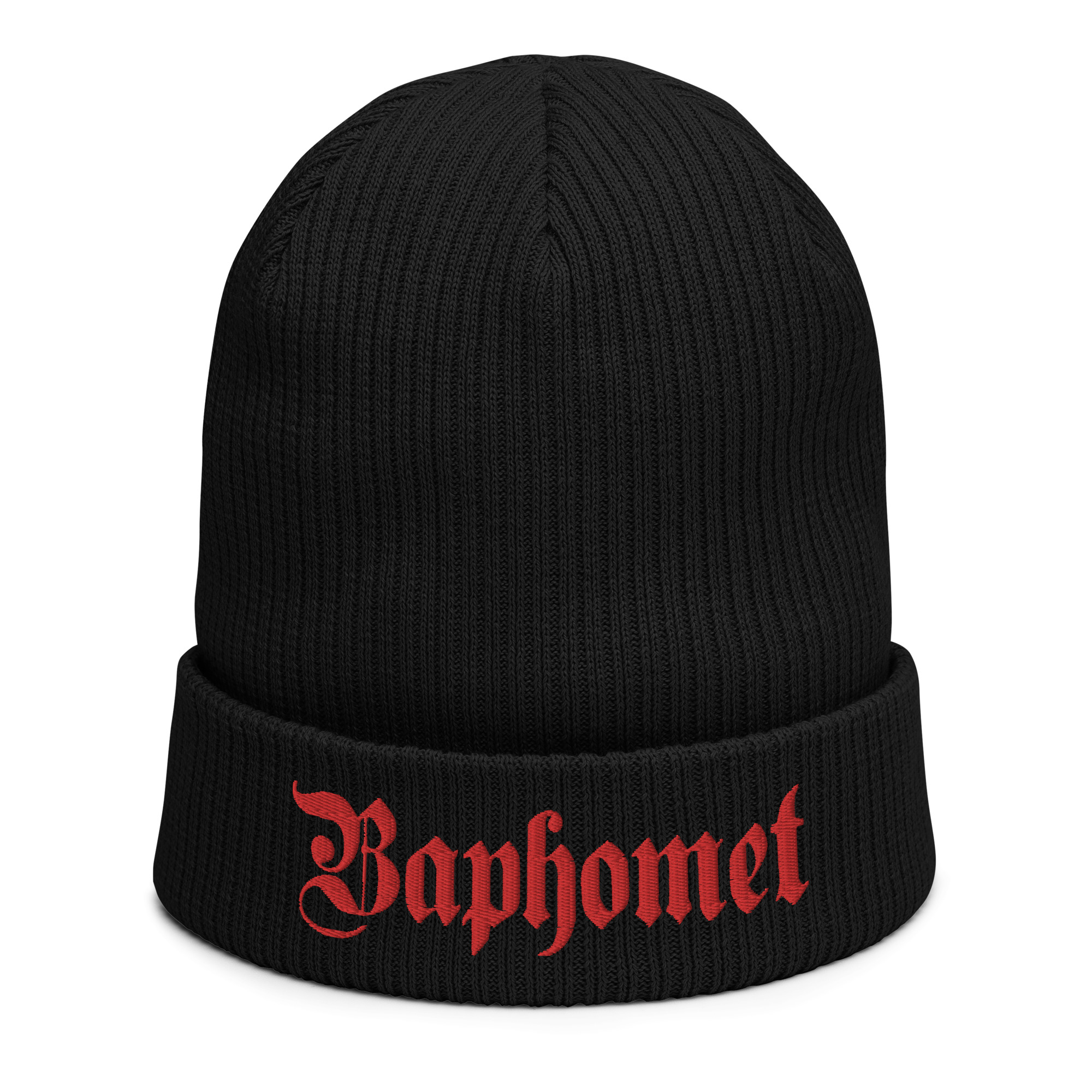 Featured image for “Baphomet - Organic ribbed beanie”