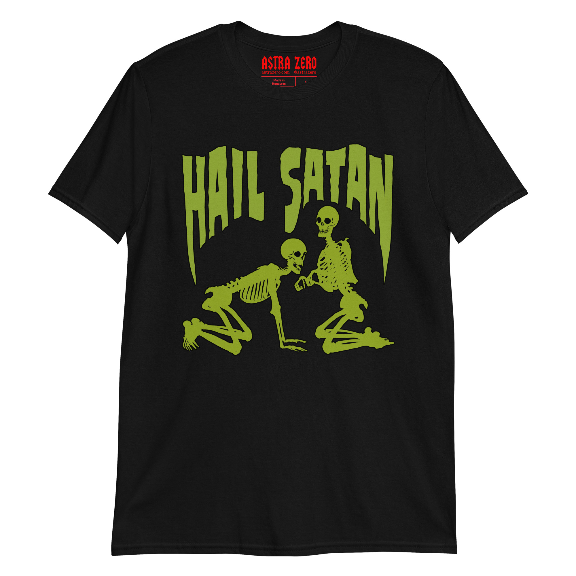 Featured image for “Hail Satan skeletons  - Short-Sleeve Unisex T-Shirt”