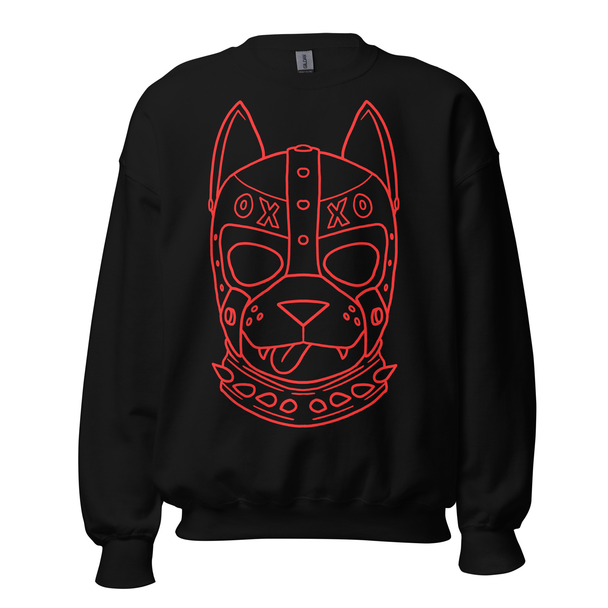 Featured image for “Red Pup Mask - Unisex Gildan Sweatshirt”