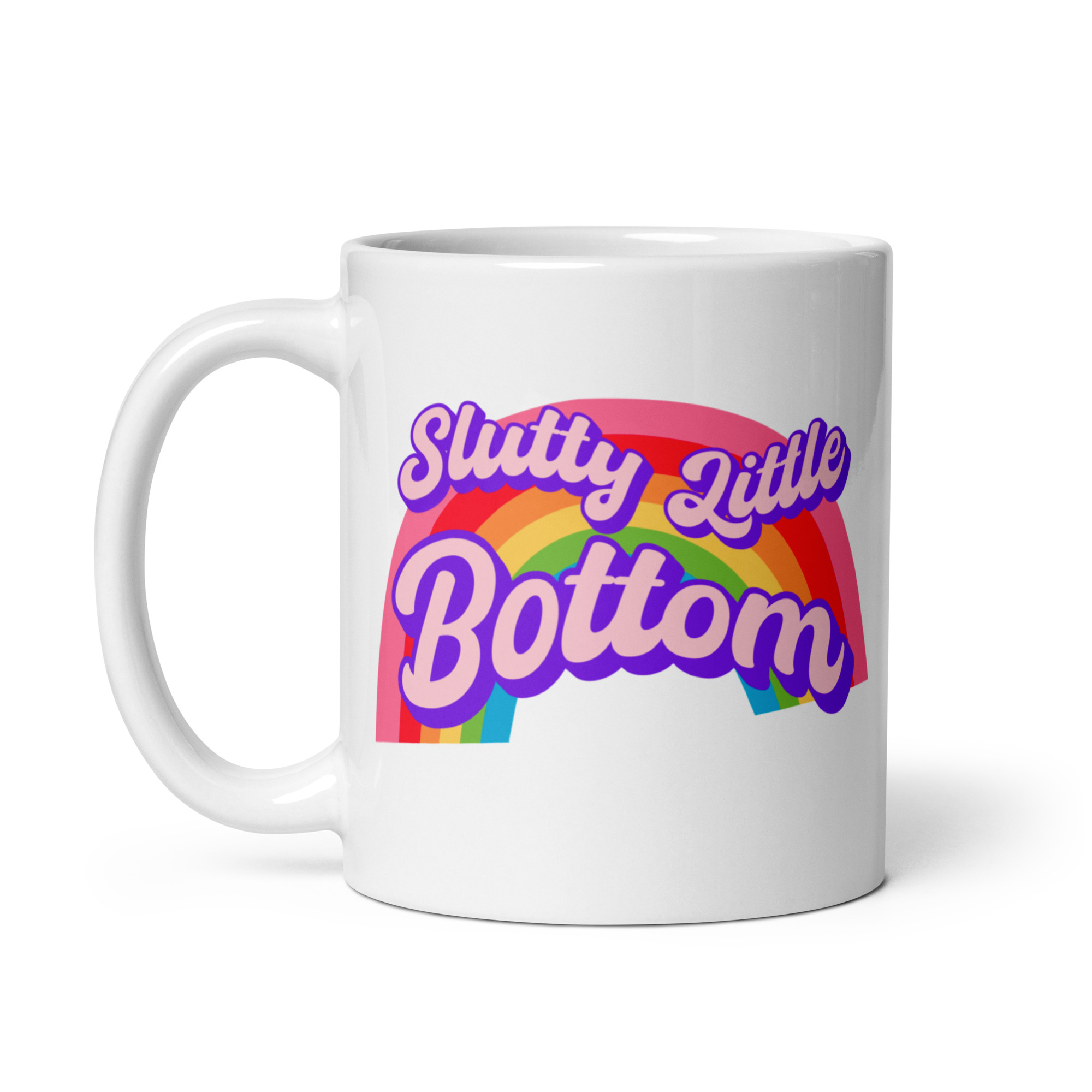 Featured image for “Slutty Little Bottom - White glossy mug”