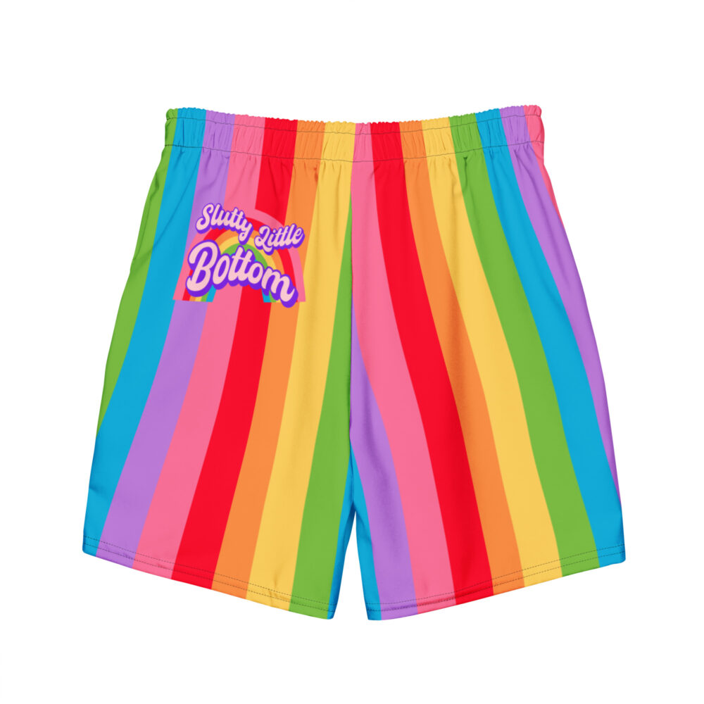 All-Over Print Recycled Swim Shorts: Rainbow Stripes