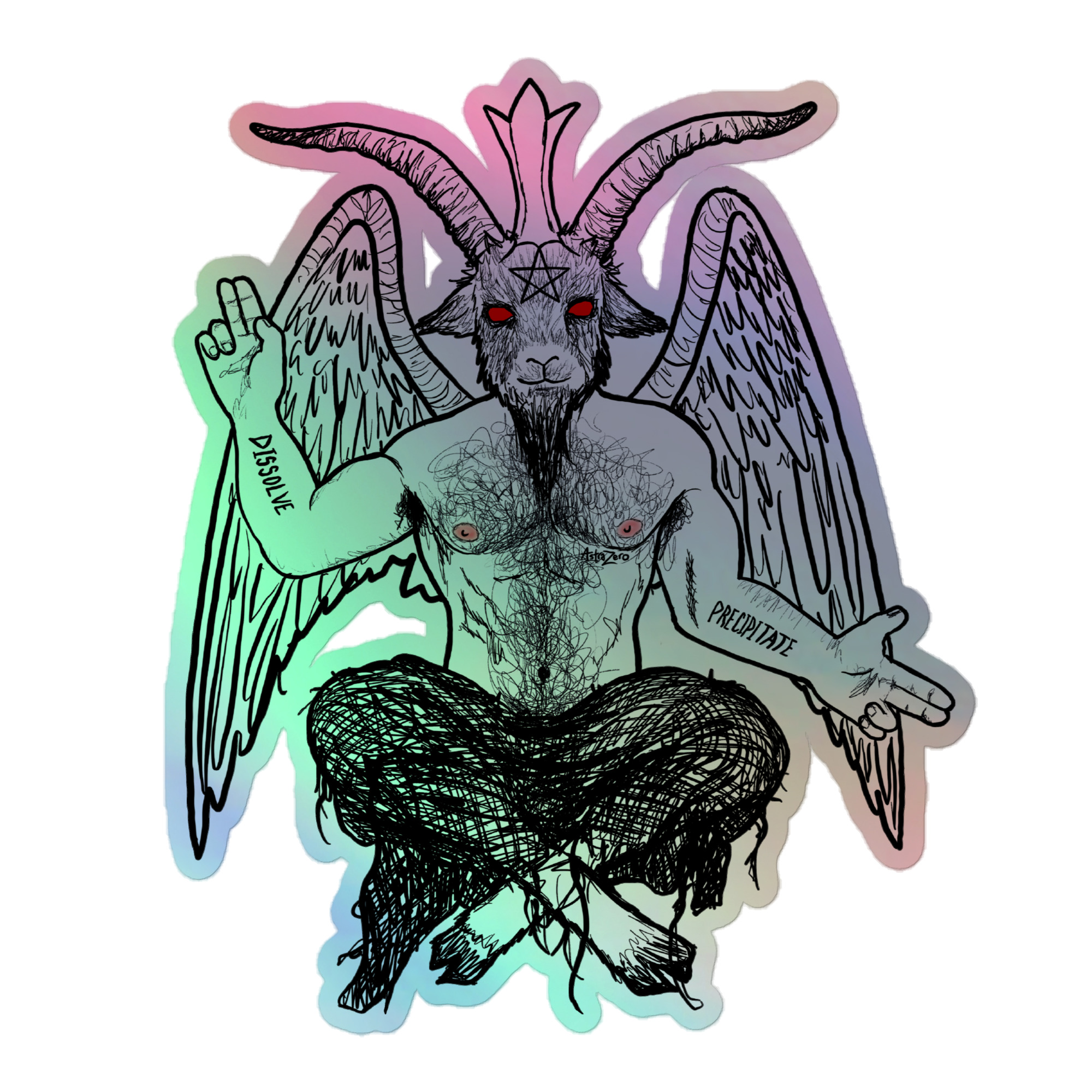 Featured image for “Baphomet Beef - Holographic stickers”