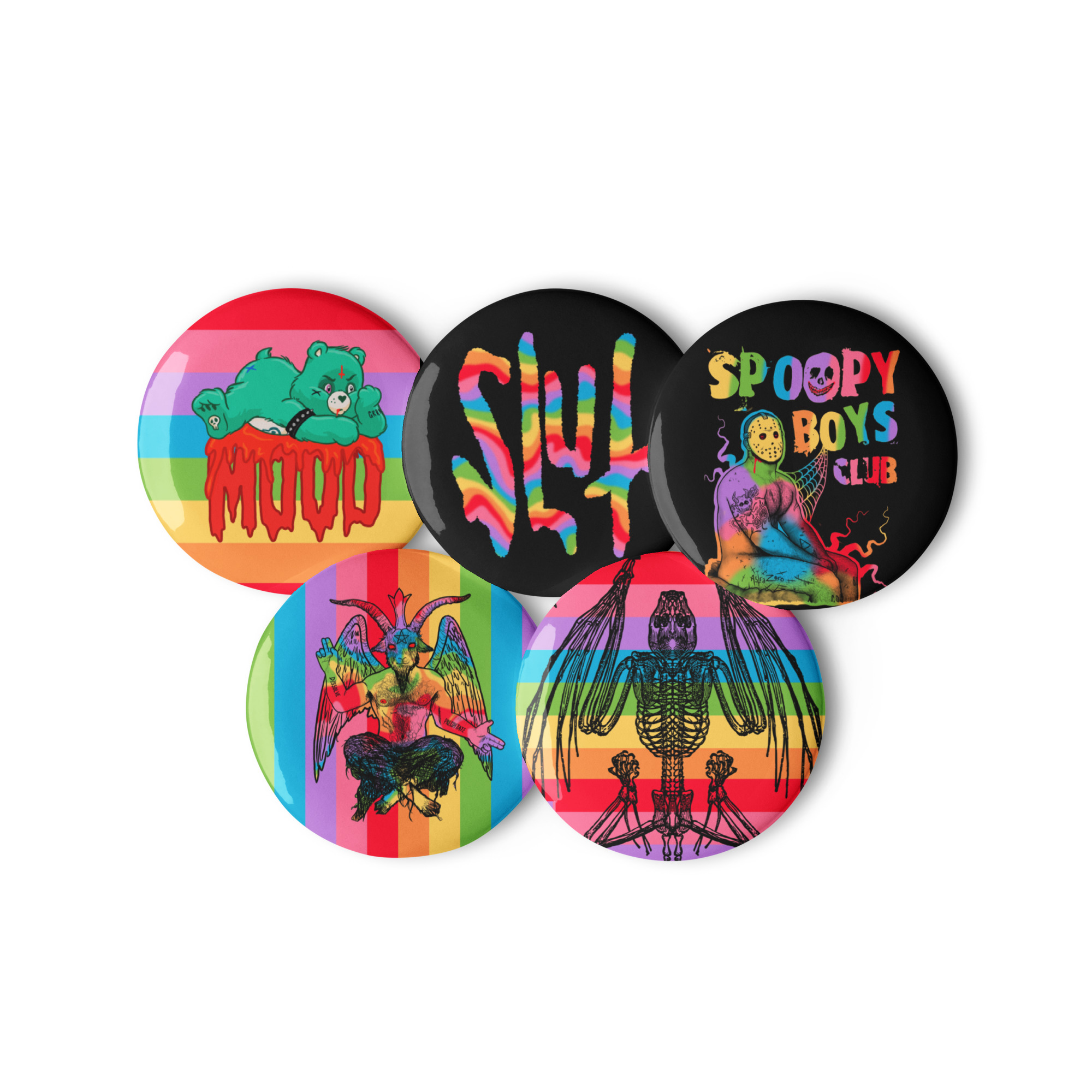 Featured image for “Freaky Pride - Set of pin buttons”