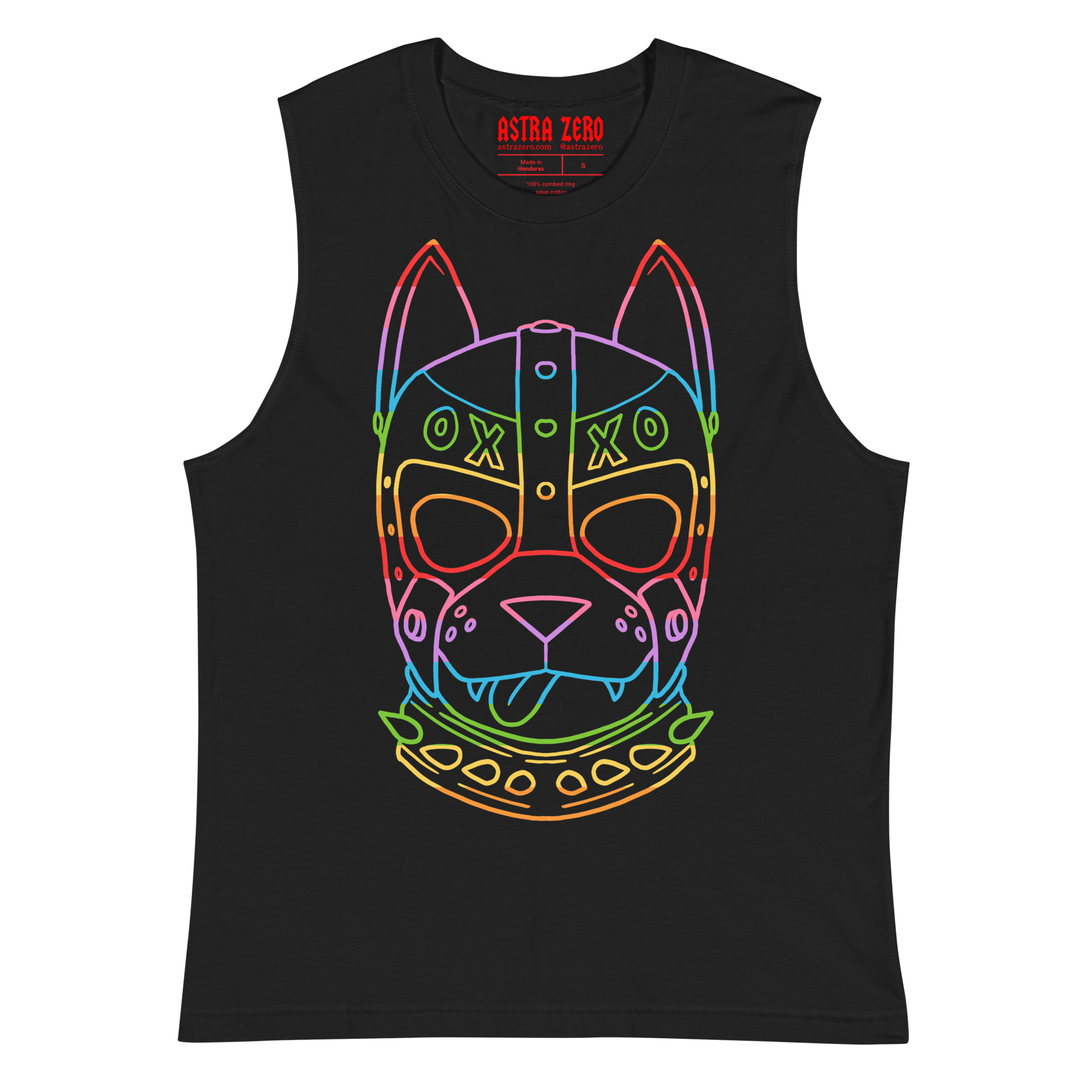Featured image for “Pup Mask Gay Pride -  Muscle Shirt”