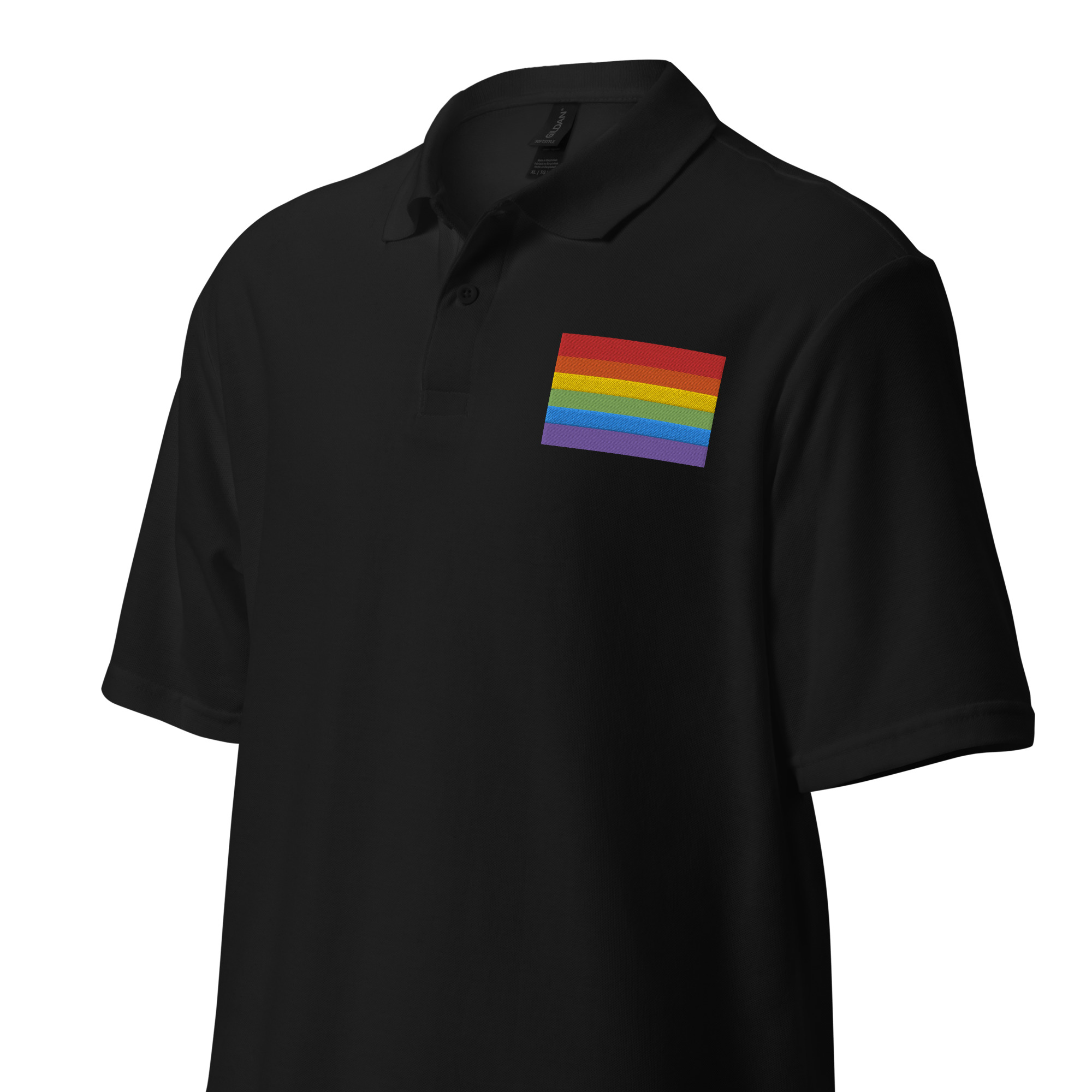 Featured image for “Gay pride Rainbow embroidered - Unisex pique polo shirt”
